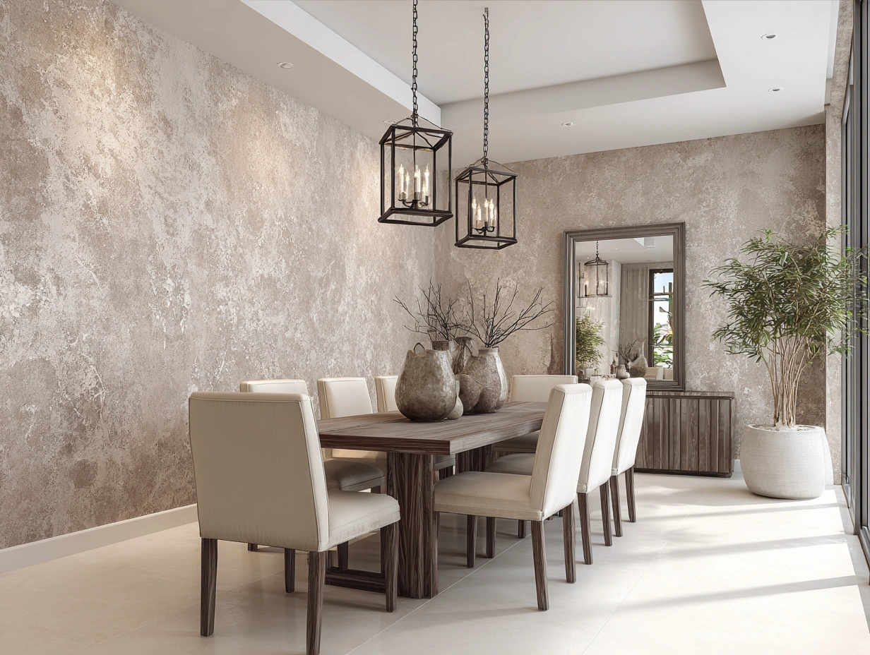 Transform Your Dining Room with Venetian Plaster Wall Decor