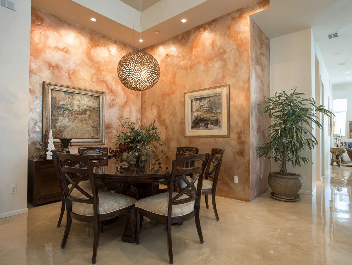 Venetian Plaster Wall Decor in Your Dining room