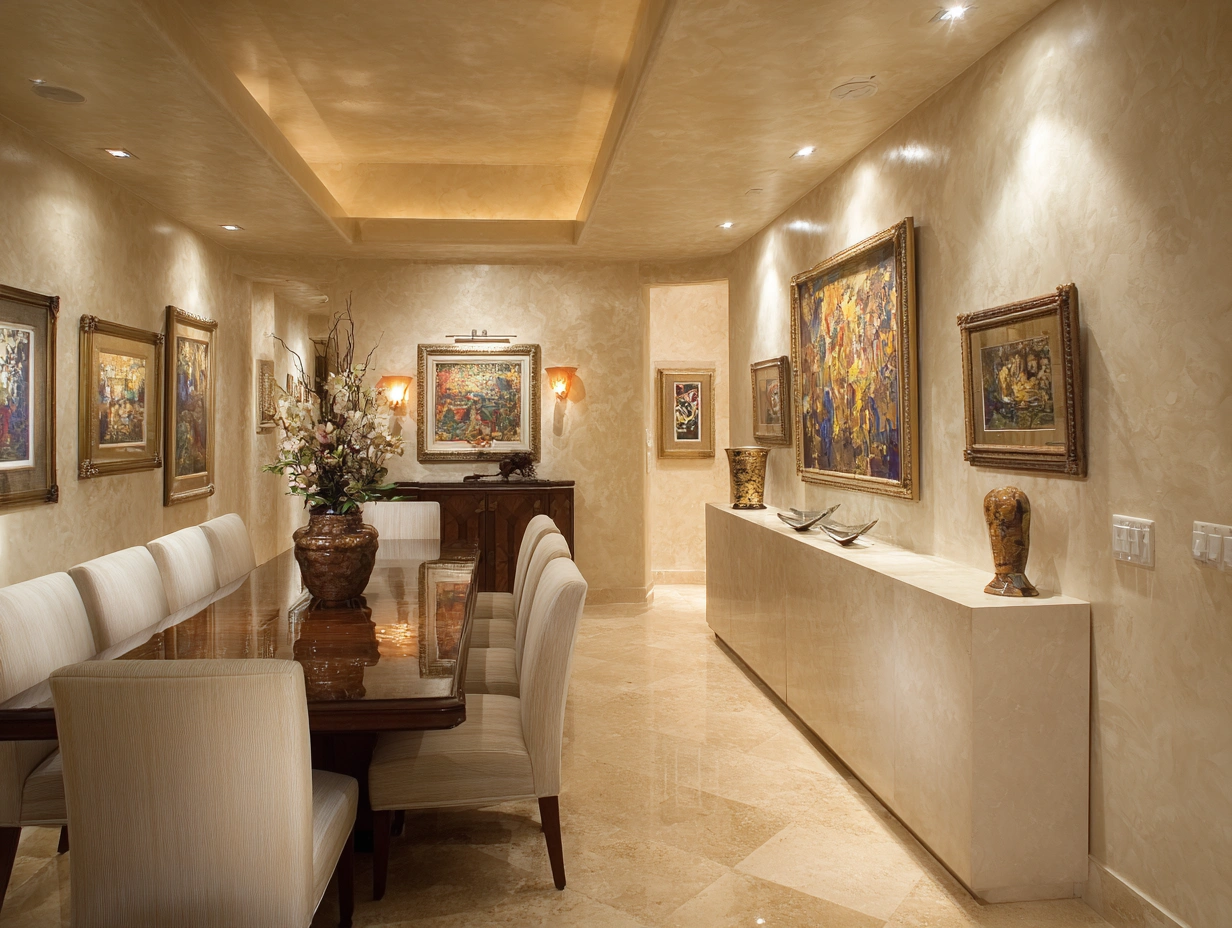Venetian Plaster Wall Decor in Your Dining room